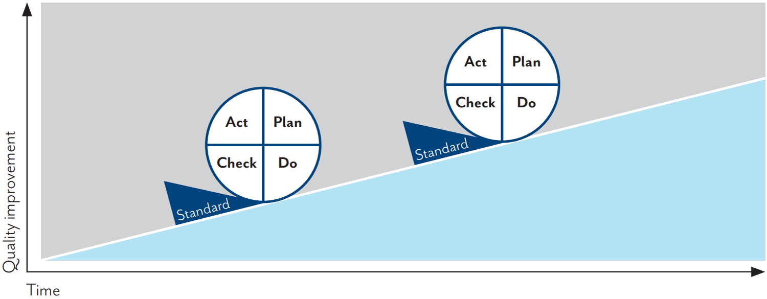 Standards dienen der SFS Group als «Keile», die Verbesserungen absichern und so verhindern, dass Prozesse und  Praktiken auf ein tieferes Niveau «zurückrollen»