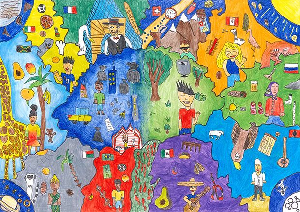 1. Preis, 1er prix, 1° premio, 1st prize Gewinner-Zeichnung, Bild Platz 1, 6 bis 9 Jahre, Umwelt-Zeichnungswettbewerb 2018